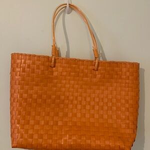 Elegant Orange Woven Tote Bag